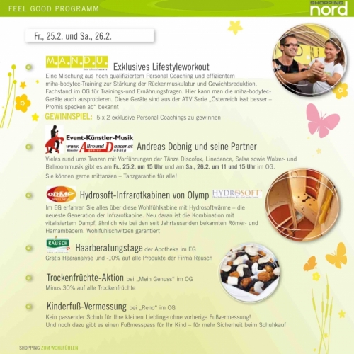 SHOPPING nord Feel Good Tage Fr. 25. + 26.2. mit Tanz mit uns